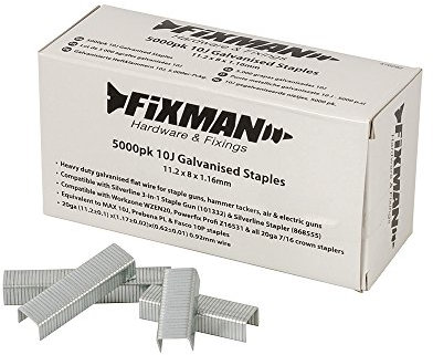 Fixman 470282 10J- Grapas galvanizadas (11,2 x 8 x 1,16 mm, 5000 unidades)