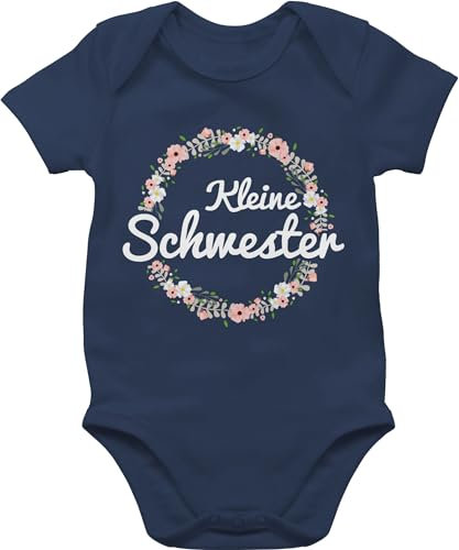 Baby Body Junge Mädchen - Kleine Schwester - 3/6 Monate - Navy Blau - kleidung little sister outfit lil sis schwesteen bodys geschenk zur geburt babygeschenke kleiner schwester-baby schwestern