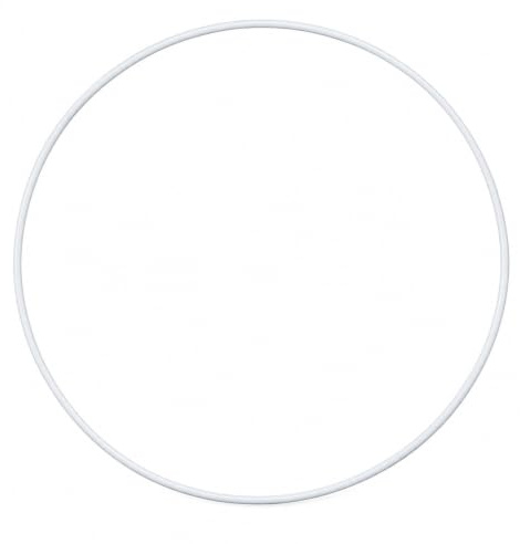 NaDeco Metallring weiss beschichtet, wählbar in den Größen 10-50cm Metallringe zum Basteln Drahtring zum Basteln für Wickeltechnik Traumfänger Ring Makramee Ring Metalldrahtring, Größe:Ø 40 cm