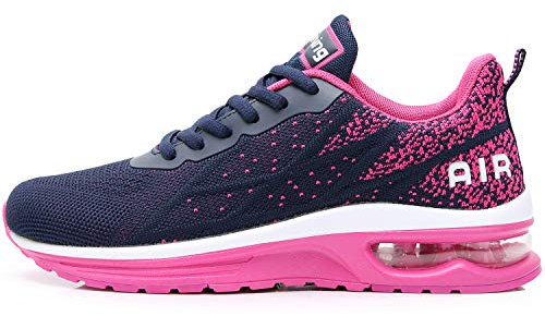 MAFEKE Donna Air Scarpe da Ginnastica Leggero Antiscivolo Respirabile Sportive Scarpa Air Cuscino Corsa Fitness Running Sneakers Casual all'Apert, Rosa Fiamma 43 EU