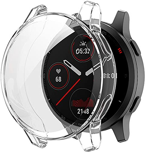 Shieranlee Compatible avec Garmin Venu 2 S, vivoactive 4S – [Lot de 2] Coque souple plaquée TPU, coque de protection intégrale et anti-chocs