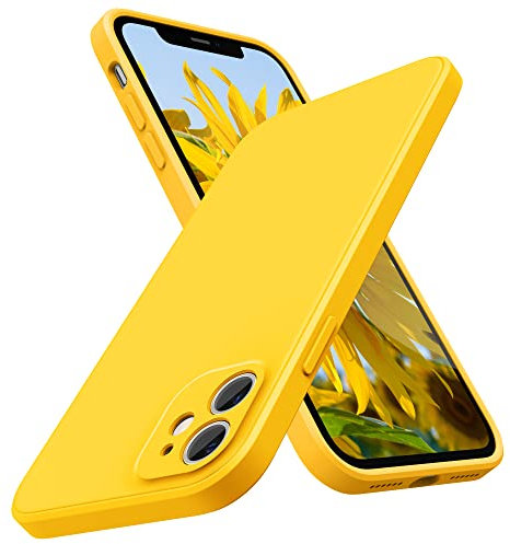 SURPHY Flat Silicone Case Compatible with iPhone 11 Case, Liquid Silicone Slim Fit Case (Individual Protection for Each Len) for iPhone 11 6.1 (Sunflower Yellow)