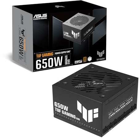 ASUS TUF GAMING 650W BRONZE EVO, Alimentatore Modulare per PC, Nero | Certificazioni 80+ Bronze e Cybenetics Silver, PCIe, SATA, ATX 3.1, Ventole a Doppia Sfera, Rivestimento PCB, Cavi Incisi