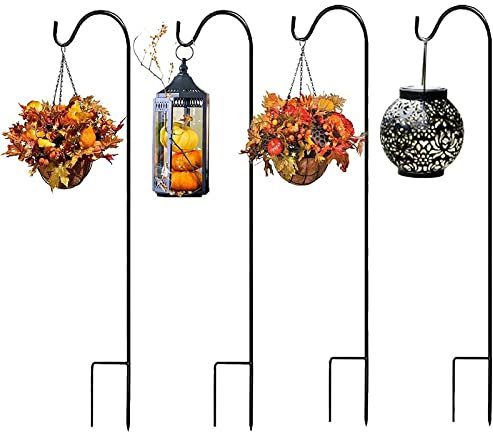 ZHDOKA Schäferhaken für den Außenbereich, 200 cm, verstellbar, für Hochzeiten, hängende Pflanzkörbe, Solarleuchten, Vogelfutterspender, Gartenwerkzeuge, 4 Stück