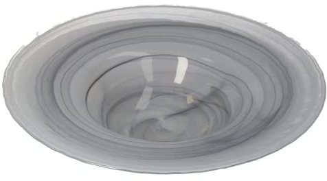 KEYHOMESTORE - Juego de 6 platos hondos de cristal, color gris, diámetro de 26 cm, ideales como platos para servir primeros platos de carne y pescado.