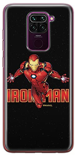 Funda para teléfono móvil de ERT GROUP para Xiaomi REDMI NOTE 9 original y con licencia oficial de Marvel con diseño Iron Man 030 adaptada a la forma del teléfono móvil, funda hecha de TPU