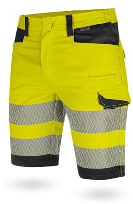 WÜRTH MODYF Shorts Fluo EN 20471 - professionelle Arbeitshose für Herren - Warnschutzhose mit Reißverschluss - in der Größe 66 in Gelb