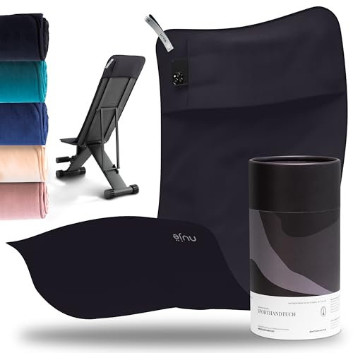 nujë Fitness Handtuch MIT Geschenkverpackung I mit Tasche Microfaser I Sporthandtuch Fitnessstudio I Extra groß & mit Umschlag für alle Geräte I Gym-Handtuch I Gym Towel