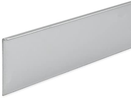 PROVISTON Battiscopa, forato, alluminio anodizzato, argento, altezza: 40 mm, larghezza: 6 mm, lunghezza: 2500 mm, battiscopa, battiscopa