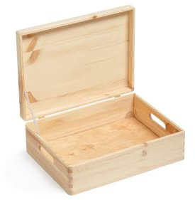 Prestige Wicker Wooden Storage Box with Lid - Safe Place Medium