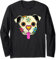 Sugar Skull Englische Bulldogge Hundebekleidung, Tag der Toten Langarmshirt
