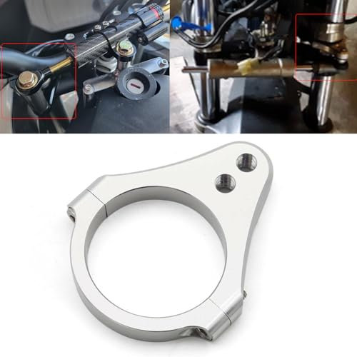 32mm Universal Lenkungsdämpfer Motorrad Dämpfer Gabel Rohr Halterung Unterstützung Halter (Silber)