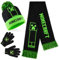 Minecraft Écharpe, Gant et Bonnet pour Garçon, Accessoires Hiver - Gaming Cadeau Enfants (Vert/Noir, 4-7 Ans)