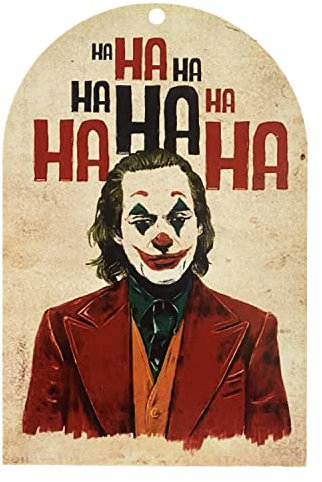 KUSTOM ART Quadratisch gemustertes Bild auf Holzfaser HDF Vintage-Stil Schauspieler und Comics Joker, 26 x 17 cm.