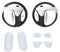 HMHAMA 6-teiliges VR-Controller-Set aus rutschfestem Silikon-Pad für PS VR2, Griff-Pads, Schutz-Pads, Weiß