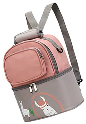 Bolsa de Transporte para Enfriador de Leche Materna, Mochila para Fiambrera de Botella de Leche con Aislamiento de Doble Capa Suave a Prueba de Agua (rosa gris)