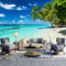 GIVLWF Papier Peint Intissé de Plage Paradisiaque Tropicale, Été Océan Palmier Panoramique Déco Mural - pour Salon Chambre D'enfant Décoration Murale 250 x 175 cm
