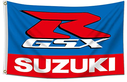 Flagge für Suzuki Motorräder GSXR 90 x 150 cm Banner für Auto Garage Zimmer Man Cave
