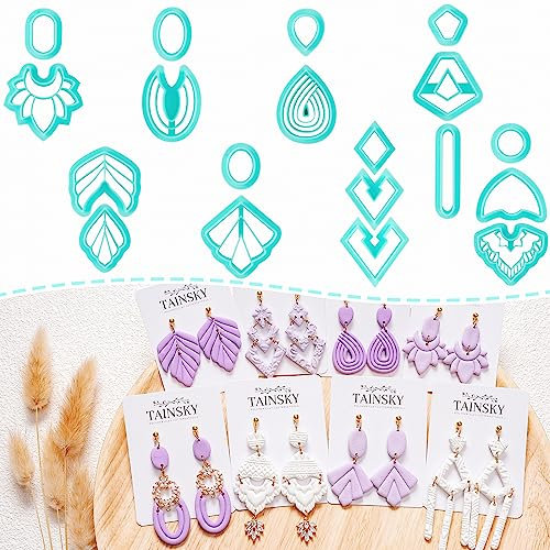 TAINSKY Modelliermassen-Ausstecher, Set mit 19 Formen, Boho-Tonschneider für Polymer-Ton-Schmuck, organische Ton-Ohrringe, Modelliermassen-Schneider für Polymer-Ton-Schmuckherstellung