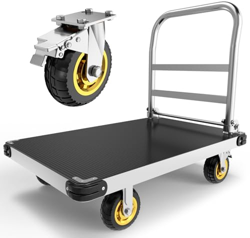 PHEXOD 2500 lb Extra Large Platform Truck, 44 x 28 Foldable Flatbed Cart