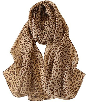 DHliIQQ Neue Noble Mode Frauen Lange Weiche Dame Schal Seide Chiffon Schals Leopard Print Dame Wraps Weiche Hijab All-Match Schal Schal, khaki, 50*160cm