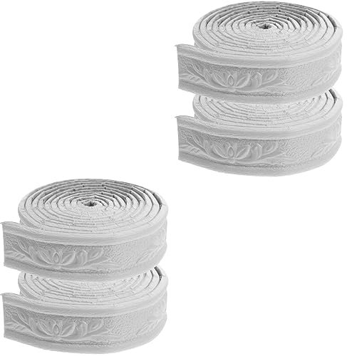 Housoutil 4 Rollos 3D Adhesivos Decorativos Líneas De Pared Papel Pintado Borde Despegar Y Pegar Borde De Pared Autoadhesivo Moldura De Espuma Flexible Para El Hogar Oficina Hotel