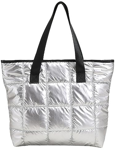 Anopo Puffer Tote Handtasche Damen Gepolsterte Schultertasche | Weiches Bubble Steppdesign, Leichtgewicht, Lässig für Einkauf, Reisen und Outdoor Ausflüge