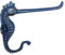Cast Iron Seahorse Toilet Paper Holder, Heavy Duty DIY Vintage Rustic Iron Roll Tissue Wall Mount Paper Holder Towel Racks with Hardware, Metal Clothing Hanging Rod (Blue)