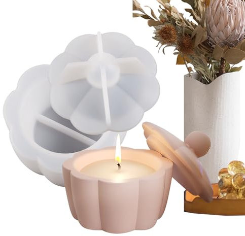 Kasmole Stampi per barattoli di Candele Fai da Te | Stampi in Resina siliconica per vasi di Fiori,Stampi per Candele in Cemento Fai-da-Te con Coperchio, Contenitore per portacandele per Argilla