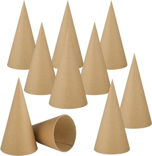 12 Stück Weihnachtspapiermaché-Zapfen mit offenem Boden, Pappmaché zum Basteln, Weihnachtspapiermaché für Weihnachtsbäume, Weihnachts-Partyzubehör, Heim- und Innendekoration (15 x 7 cm)