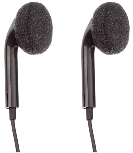 System-S Einohr Mono Headset Kopfhörer mit Fernbedienung für Smartphone Handy Tablet PC schwarz (Packung mit 2)