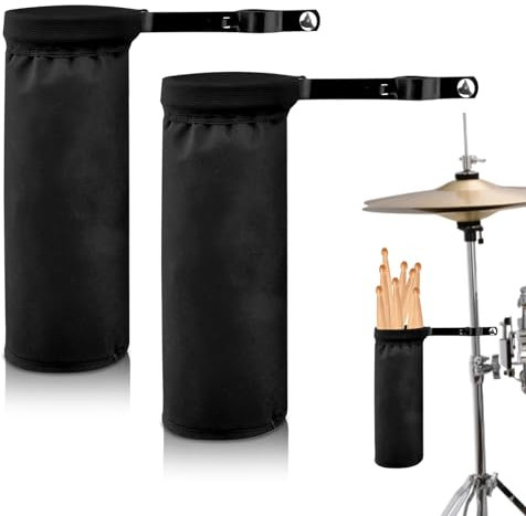 Drumstick-Halter, 2er Set Drumstick Holder, Einstellbare Drumstick Halter, Schlagzeug Zubehör, Nylon Drumstick Tasche für Trommelstöcke Drum Kit