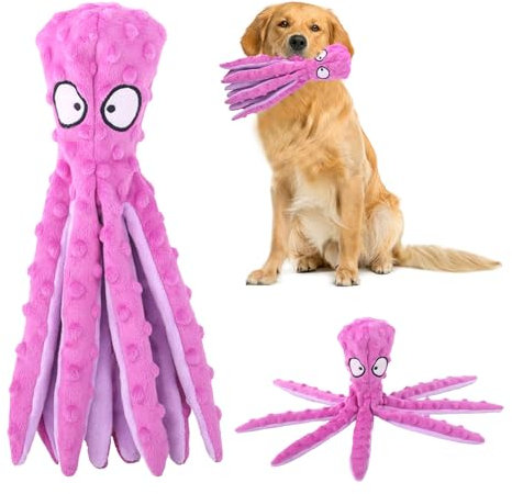 GWAWG Quietschende Spielzeug für Hund, Hundespielzeug ohne Füllung, Plüschspielzeug für Hunde, Sicher Kauspielzeug für Kleine & Mittel Hunde(Lila)