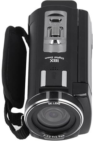 Goshyda Video Camera Camcorder, 56MP 5K WiFi Digital Camera Recorder with 3.0in 180° Rotation Touchscreen, 18X Digital Zoom Anti Shake Camcorder Camera for Travel Vlogging