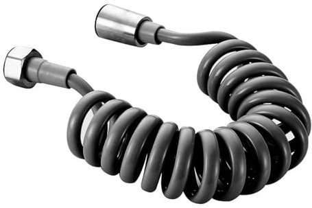 1/2 Inch Interface Spring Flexible Shower Hose, 304 Stainless Steel Interface Nut, 2m PU Flexible Telescopic Shower Hose for Water Plumbing Toilet Bidet Sprayer Gun Bathroom