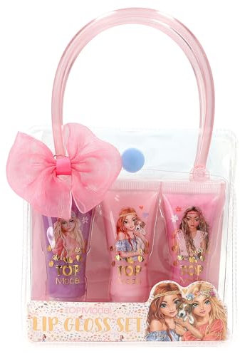 Depesche 12887 TOPModel Velo Fleur - Lipgloss Set im Model Design für Kinder, 3 Glosse in Rosatönen mit fruchtigen Düften