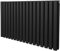 Oval Column Radiator 600mm x 1020mm Modern Designer Double Panel Central Heating Heater Matt Black Carbon Steel Horizontal Kitchen Living Room Bathroom FREE Cleaning Brush Fixing Kit & Brackets