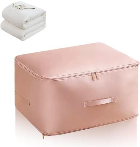 Ziswin Organisateur d'auto-compression ultra peu encombrant, sacs d'emballage de compression, sacs de rangement pour vêtements, couvertures scellées sous vide (Rose, XL+XL)