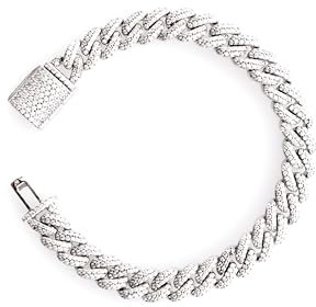 Miami Cuban Link Armband 8mm, 21cm – Massives 925 Sterlingsilber, Iced Out, Unisex Schmuck mit Cubic Zirkonia – Lucoro