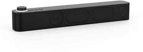 Soundbar Bluetooth portatile con super bassi, uscita 20 W, driver da 52 mm e assistente vocale - suono ad alta fedeltà, riproduzione USB/TF/AUX, modalità luce LED, batteria ricaricabile, nero