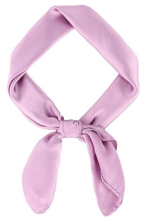 DAMILY 70 x 70 cm Bandana Damen Seidentuch Kopftuch Sommer Quadratische Schal Square Bandanas Haarschal Einfarbiger sonnenschutz kopf(Lila)