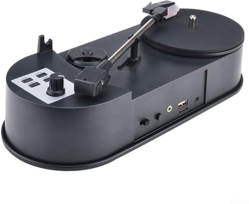 Mini tocadiscos, reproductor de discos, vinilo a MP3, sin necesidad de computadora Ezcap613P tocadiscos para convertir discos de vinilo para uso doméstico y conservación de música