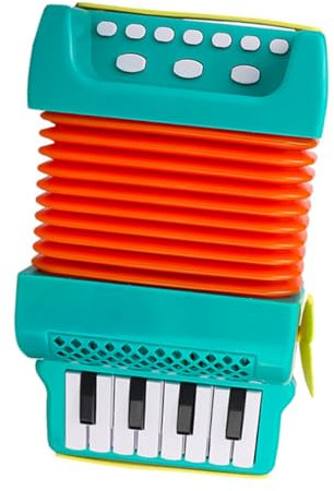 ibasenice Kinderakkordeon Aus Sicherem Kunststoff Grünes Musikinstrument Für Vorschulkinder Cartoon Spielzeug Zur Früherziehung Und Handgriffübung