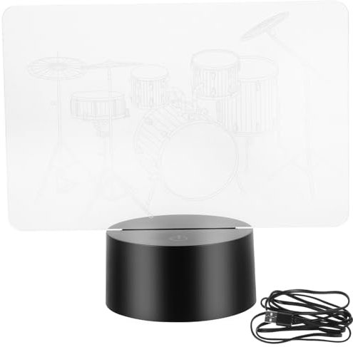 BESPORTBLE Usb 3d-illusions Schlagzeug Nachtlicht Led Acryl Kunststoff Touch Nachtlampe Mit Usb Kabel Kinderzimmer Schlafzimmer Dekoration