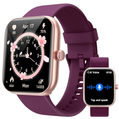 Smart Watch for Women, Answer/Make Calls,Smart Watches for Women iPhone/Samsung/Android,Alexa Built-in, Fitness Watch with Heart Rate Sleep SpO2 Monitor,IP68 Waterproof, 100+ Sports-Deep Purple