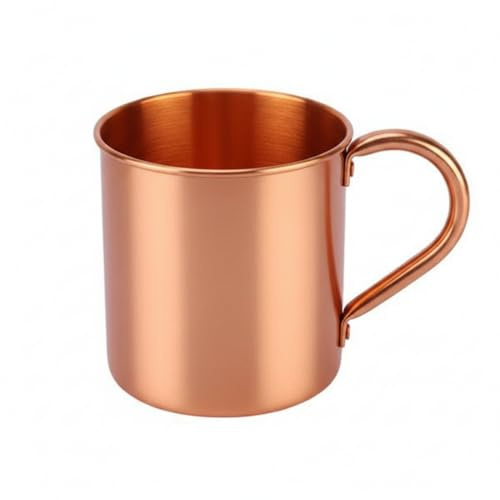 Zodazoqa Moscow Mule Mug Pure Copper Cup Without Inside Liner, Copper Mug | Handcrafted, Comfortable Handle, Convenient Pouring and Cleaning, Sports Straight Cup, For Cocktail Coffee Beer Milk Water