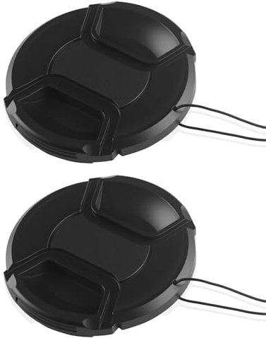 2 Bouchons d'Objectif 52mm Universels avec Lanière - Cache Objectif Canon Compatible - Protection Contre Poussière & Rayures pour la Plupart des Lentilles 52mm