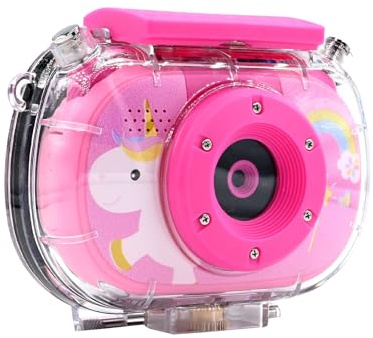 VBESTLIFE Kids Water Proof Camera, 1080P HD Video Camera with 2 Inch Screen, Underwater Case, 32GB SD Card, for 3-12 Year Old Boys Girls (Pink)