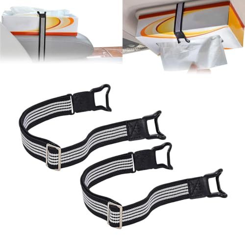 2pcs Auto Taschentuchbox Halter, Serviettenbox Befestigungsgurt | Sonnenblende Armlehne Taschentuchbox Gurt, AutoHalter Gürtel Befestigungsgurte Für Serviettenpapierboxen