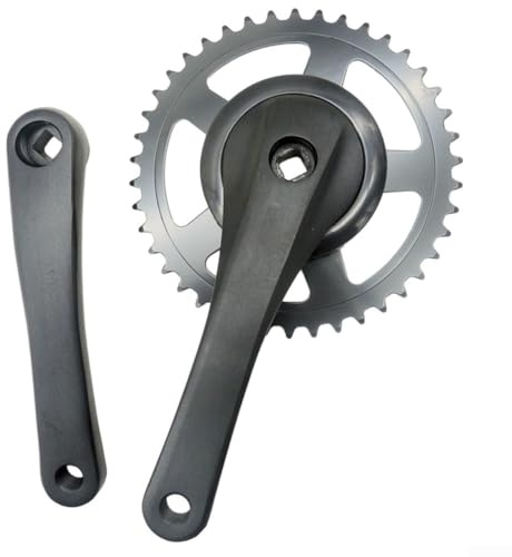 Oniissy Kurbelgarnitur, 42T, 170 mm, Aluminiumlegierung, Kettensatz für Elektrofahrräder, Rennräder und Fixie-Bikes, mit Vierkantloch-Tretlager-Kompatibilität